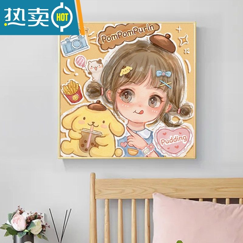 敬平数字油画diy手工填充油彩画简单涂色涂鸦人物动漫儿童填色装饰画装饰画高清大图