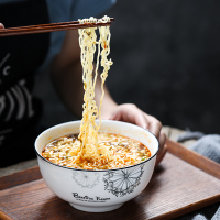 苏氏陶瓷( SUSHI CERAMICS)面碗 蒲公英简约家用陶瓷汤碗6英寸2个只装中餐具套装