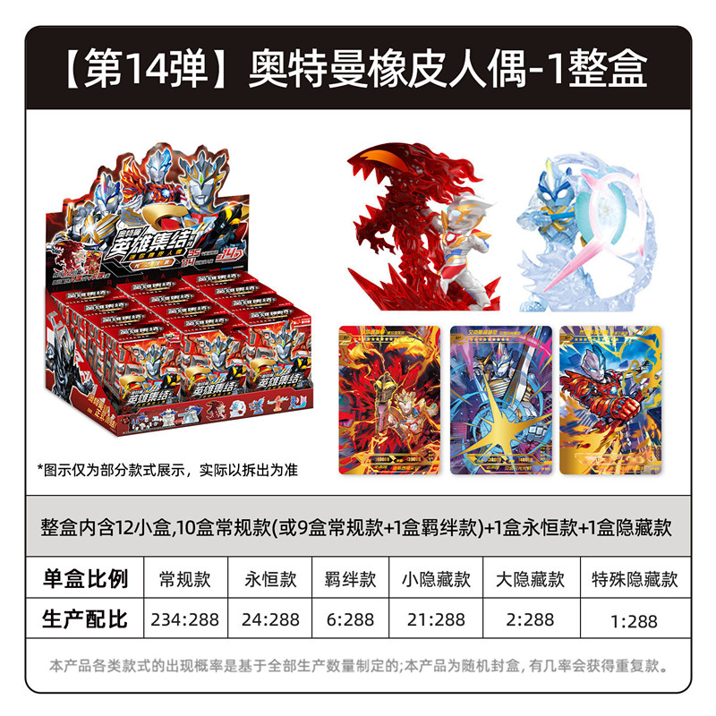 正版奥特曼迷你橡皮人偶第14弹橡皮公仔稀有隐藏款卡牌卡片玩具儿童节礼物 奥特曼橡皮人偶第14弹整盒12小盒高清大图
