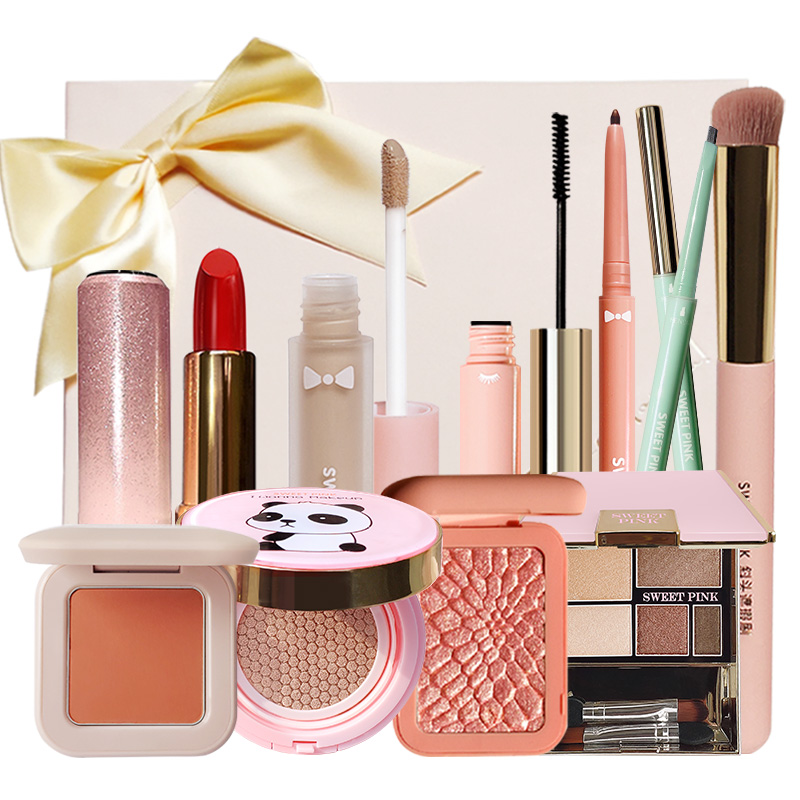 粉色安琪sweet pink 初学者彩妆套装10件套礼盒装a组
