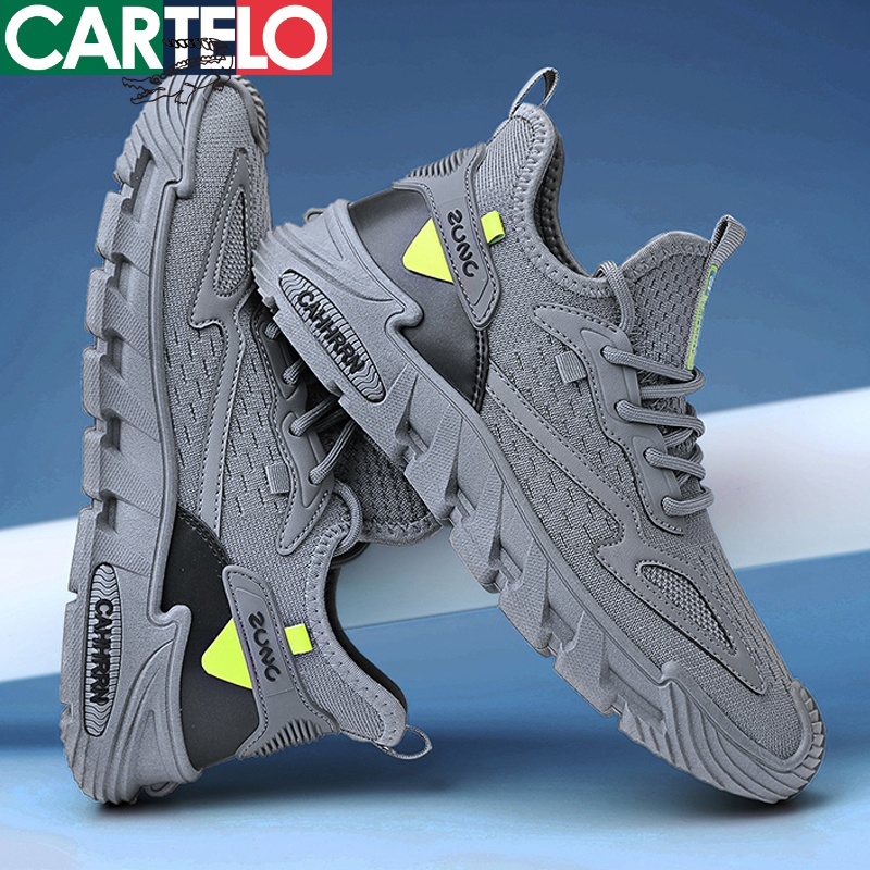 [线下专柜同款]卡帝乐鳄鱼(CARTELO)新款飞织运动休闲鞋板鞋网面鞋男鞋
