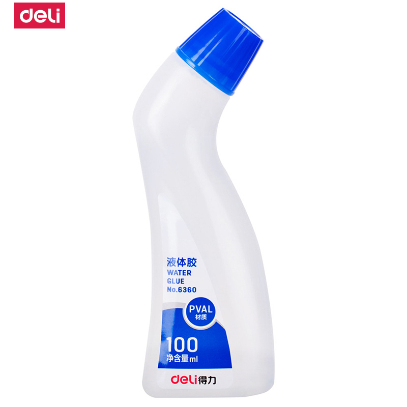 得力6360胶水办公弯头液体透明胶学生财务用品强力胶快干胶 100ml/支 12支装