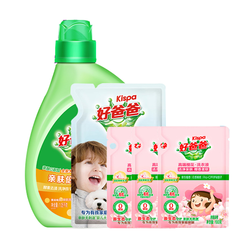 好爸爸 亲肤倍净洗衣液五件套1850克高清大图