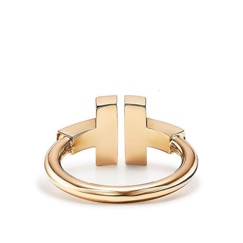 蒂芙尼 经典tiffany t系列 18k金金镶嵌绿松石t形戒指指环grp1109