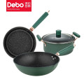 德铂(Debo)斯塔克3件套装精铁汤锅煎锅炒锅32cmDEP-835