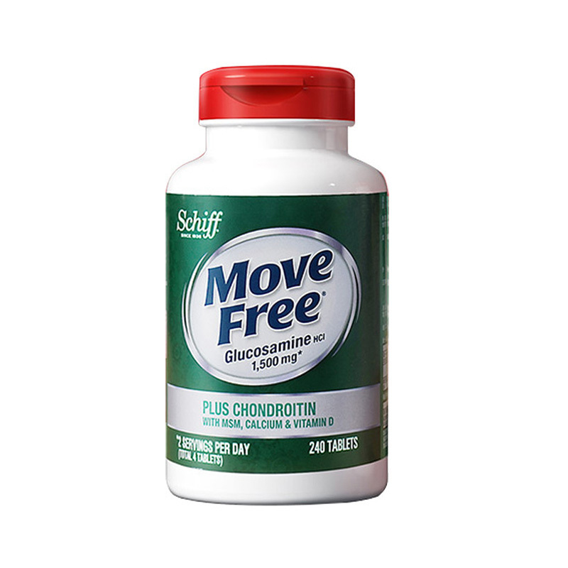 [1瓶双补补钙补氨糖]美国进口 Move Free 益节 维骨力高钙氨糖软骨素钙片 240粒/瓶 膳食营养补充剂