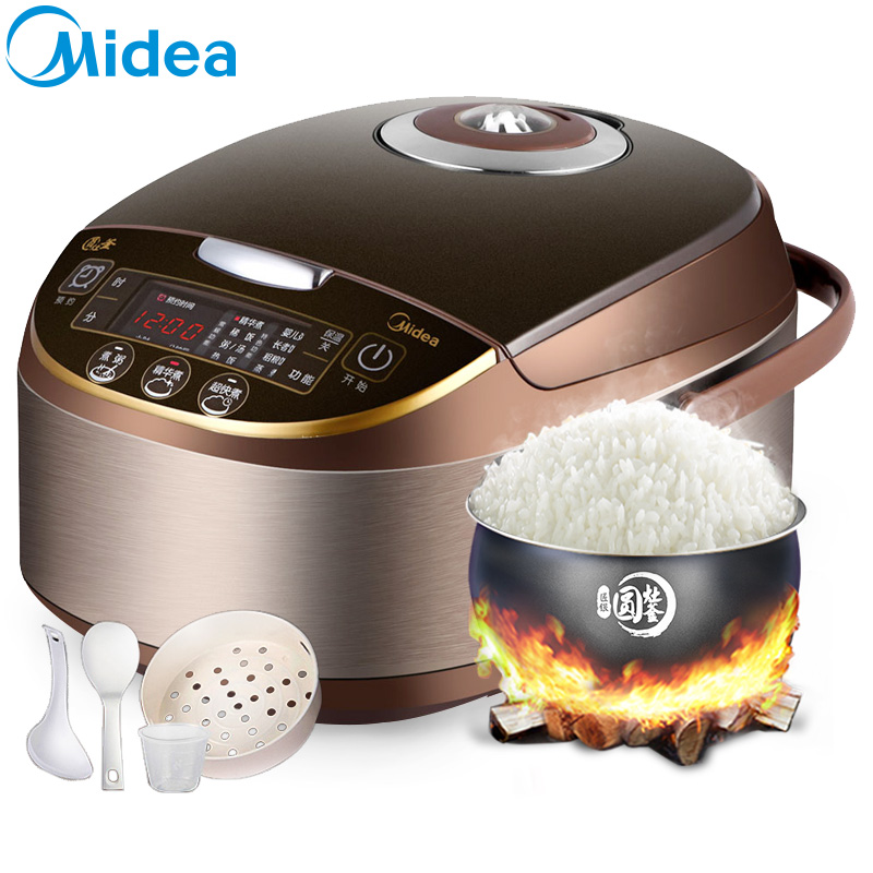 美的(Midea)电饭煲 4升/4L特色圆灶釜预约功能 底盘加热 不粘涂层内胆迷你家用电饭锅 WFS4017TM