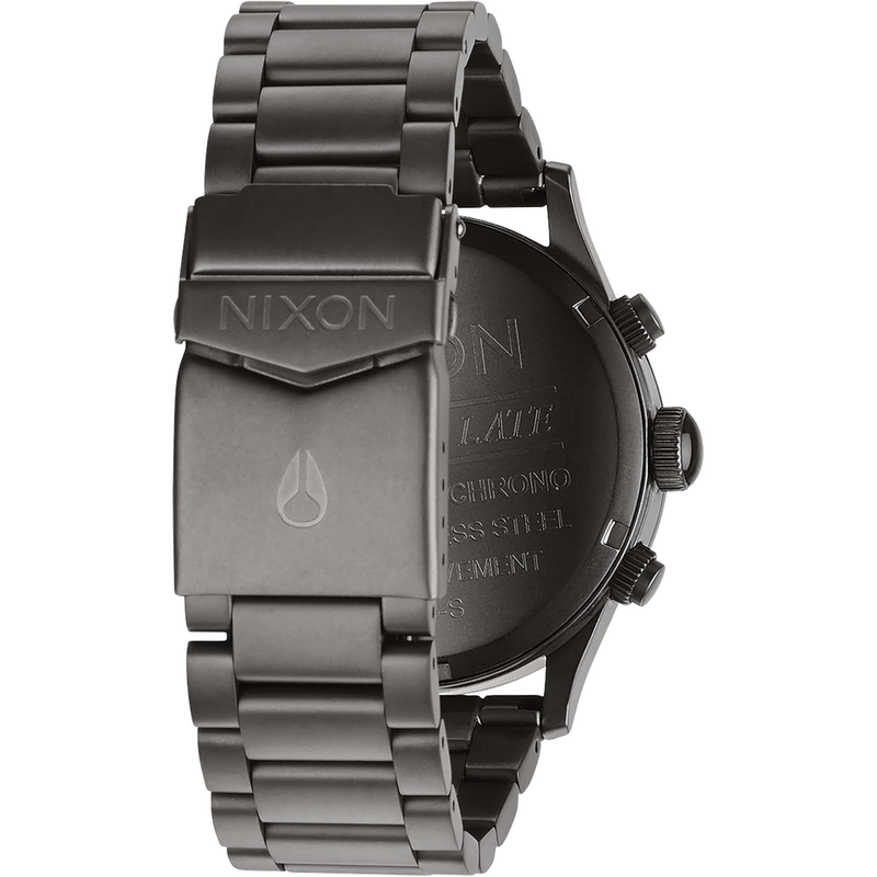 Nixon尼克松黑色不锈钢石英男子三眼计时码表时尚百搭欧美腕表高清大图