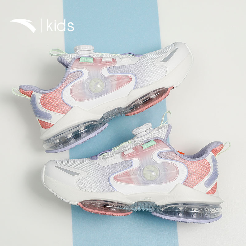 安踏女童跑鞋大童ufo40旋钮扣气垫儿童跑步鞋322235588