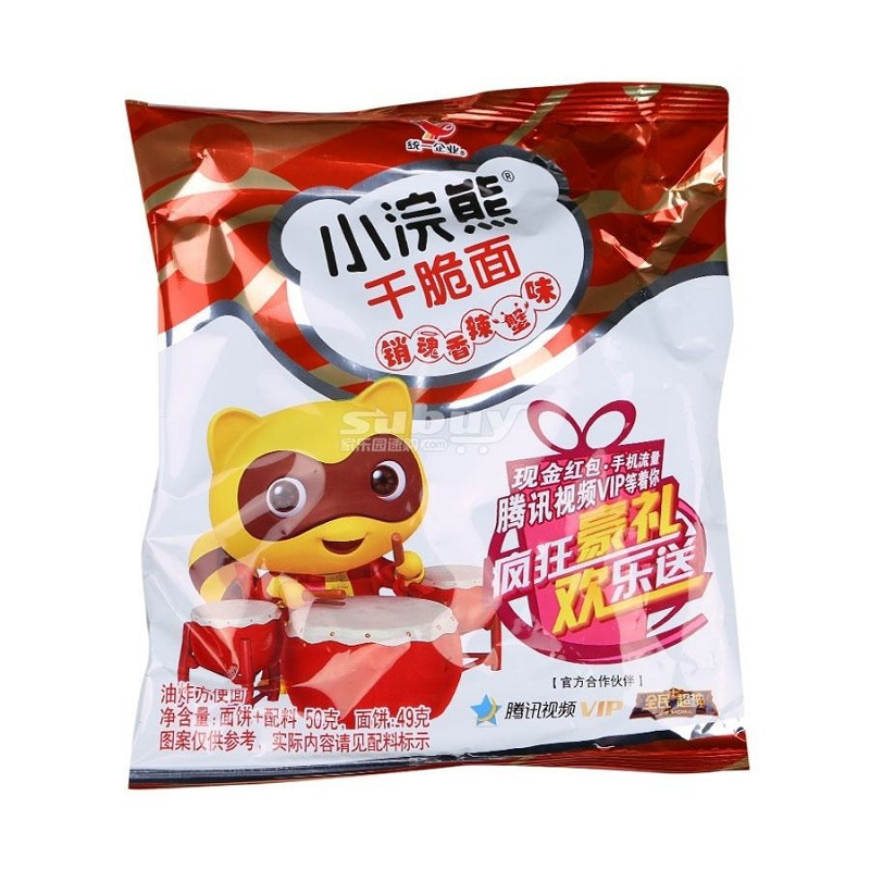 统一 小浣熊香辣蟹味干脆面50g/袋