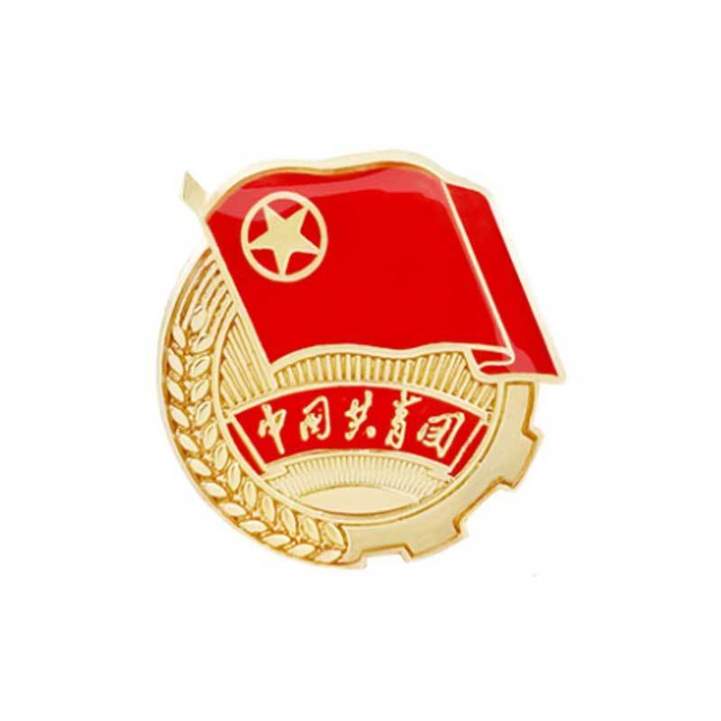 团徽2019新版共青团中央监制中国标准佩戴款团徽2020正规学生用青年团团徽磁扣别针式胸针款磁扣枚团员徽章(10个装)