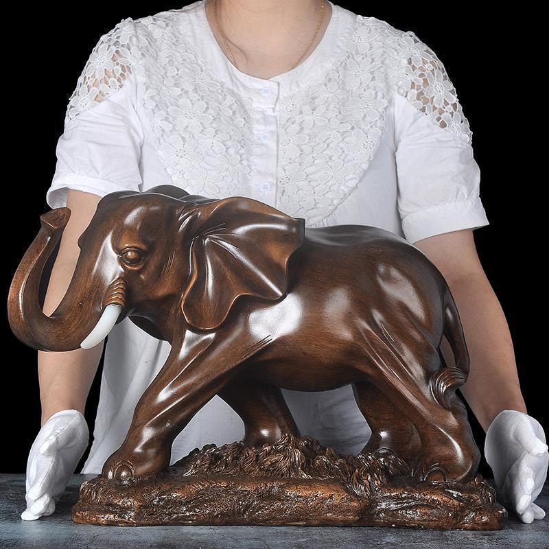 美帮汇大象摆件大号象一对客厅酒柜装饰品办公室店铺开业工艺礼图片