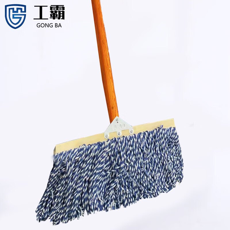工霸(GONGBA)老式木杆平头拖把 木质棉线拖把尘推排拖 40cm 1把