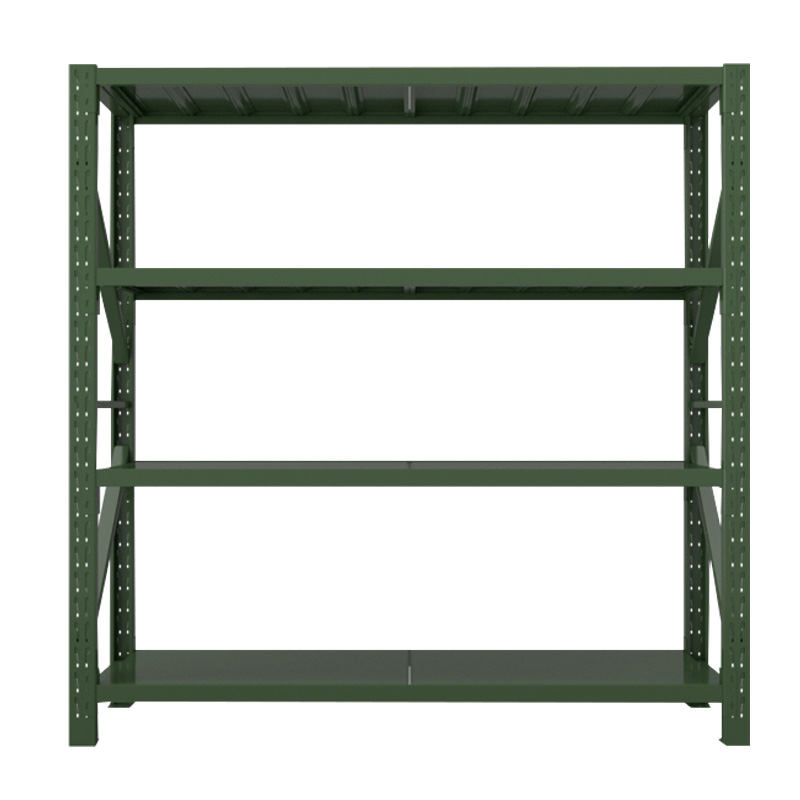 湘渭消防铁锹镐农具摆放架安保装备器材存放架绿色货架存放架中型-主架高清大图