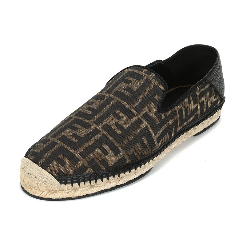 fendi芬迪男士织物配皮休闲鞋渔夫鞋麻编鞋7p1359aawb视频