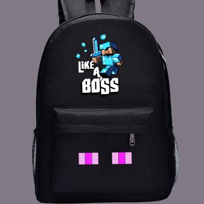 黑色机器人[普通款] 我的世界书包动漫背包游戏周边双肩包苦力怕中小学生韩版潮流夜光