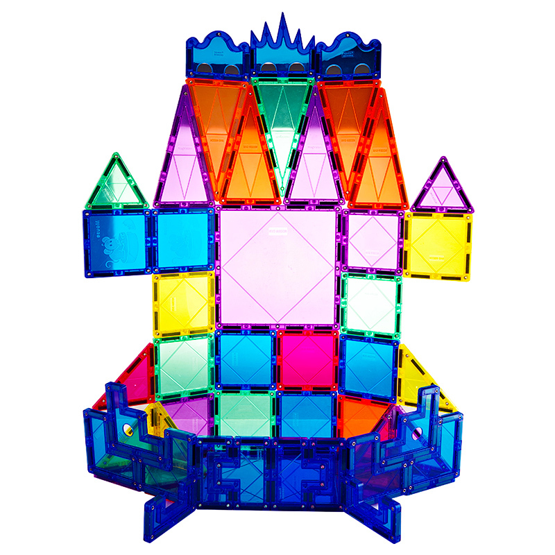 科博[魔磁智慧片]98片装磁力片彩色透光3岁以上男孩女孩益智带磁性拼装积木强磁性玩具男孩女孩玩具高清大图