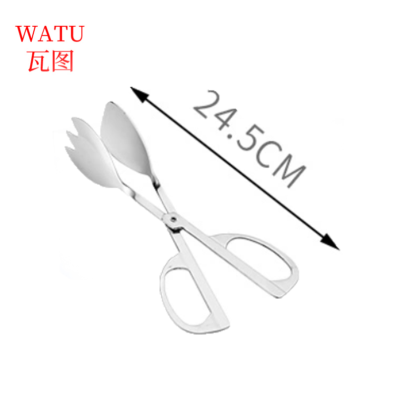 瓦图 不锈钢食品夹 短叉夹 24.5cm 1个装高清大图