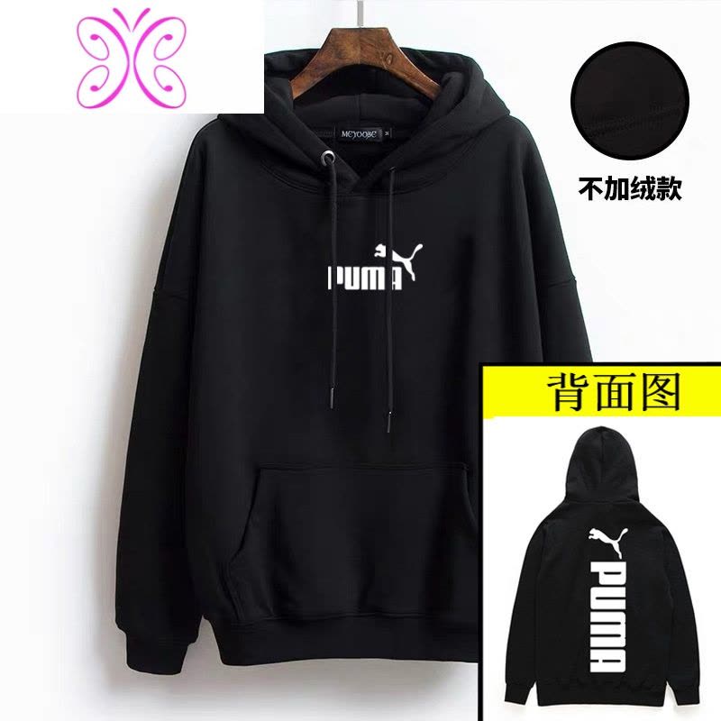 YUANSU卫衣秋冬男女2020新款潮流加绒加厚连帽情侣款帽衫运动装休闲衣服卫衣图片