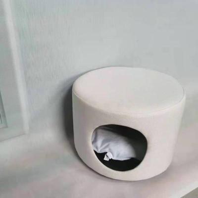 白色无腿款 创意凳子猫窝猫房子猫别墅半封闭成幼猫咪窝泰迪狗狗窝宠物窝用品