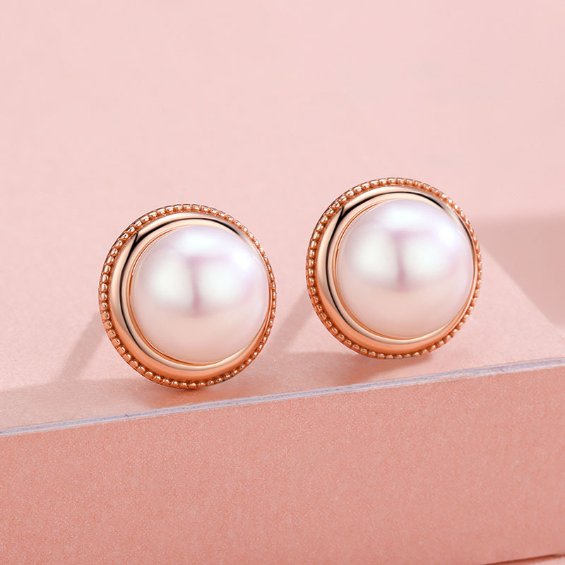 佰色传情纯银天然珍珠耳环女耳钉气质耳环法式复古港风耳饰品视频