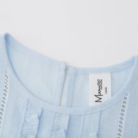 [2件2.5折价:49.8,叠加199减30]moomoo童装女童裙装夏季新款女中童麻粘拼网纱无袖连衣裙
