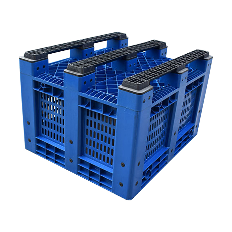 翌嘉YJ4121752塑料卡板箱叉车移动周转箱 网格卡板蓝色 1200*1000*760高清大图