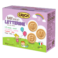 意大利原装进口 可意奇(CRICH)婴幼儿字母饼干 宝宝磨牙饼干 零食 动物字母饼干 无添加 180g
