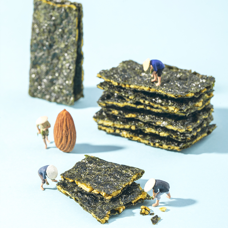 来伊份海苔脆片35g扁桃仁芝麻海苔夹心脆即食儿童零食 扁桃仁海苔脆片