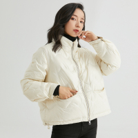 雅鹿羽绒服女短款时尚纯色立领白鸭绒2020新款面包派克服外套潮K