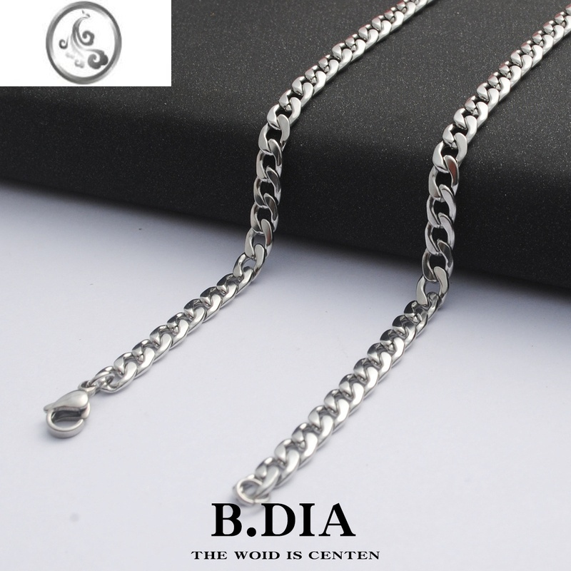 jimi项链男潮个性简约钛钢链子银色菱形毛衣链百搭女嘻哈帅气锁骨链