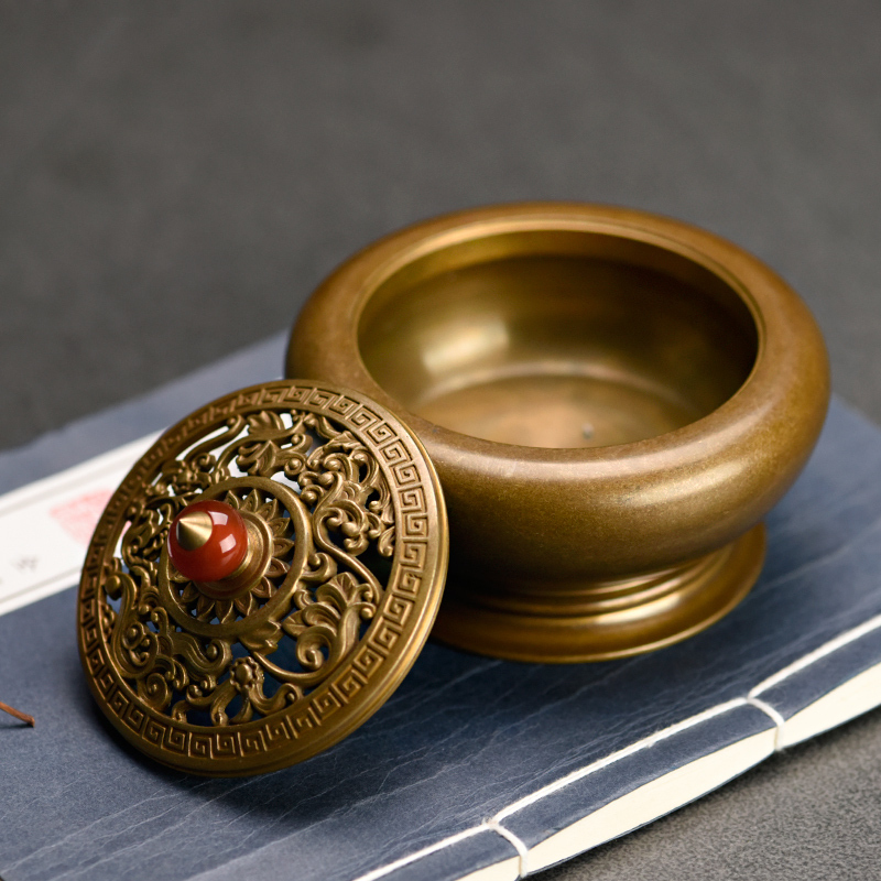 闪电客香炉家用居室内檀香炉茶道焚香香薰炉盘香炉熏香炉玉如意铜香炉
