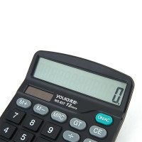 优拉计算器837 学生财务专用太阳能双电池小号双电源12位按键计算器 商务办公学校学习计算器