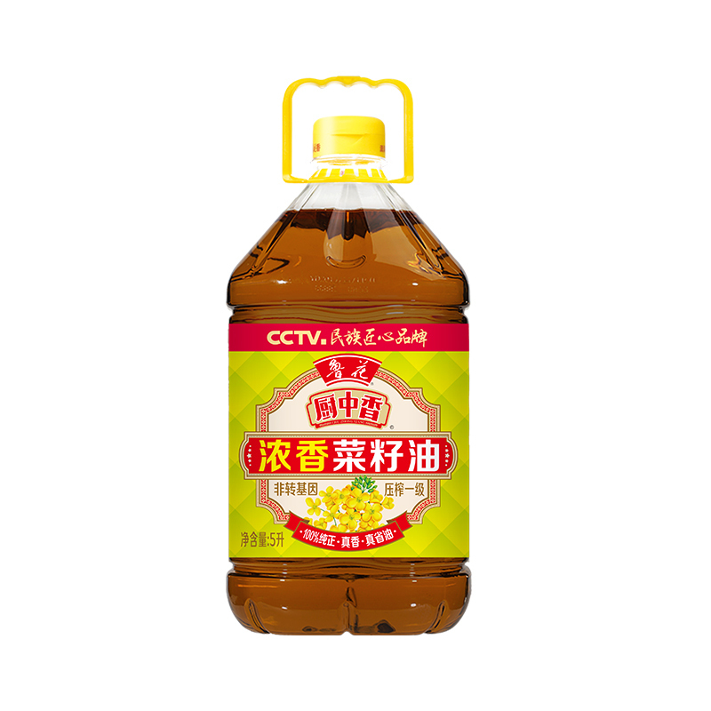 鲁花厨中香浓香菜籽油 5L 非转基因压榨食用油