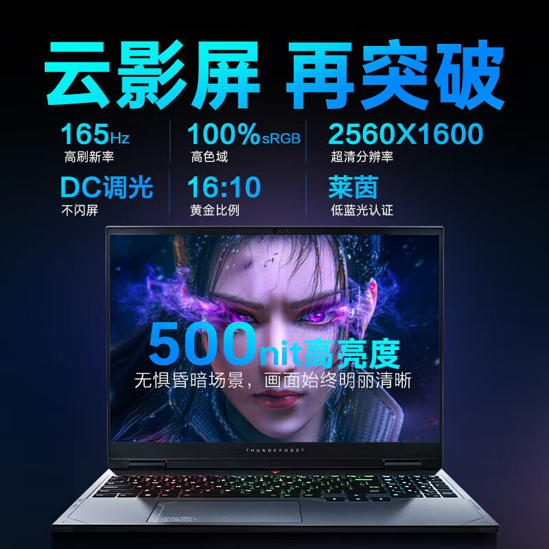 雷神(ThundeRobot)猎刃16 电竞游戏本16英寸高刷电竞屏电脑笔记本(16核i7-14650HX 4070 165Hz 16G内存 1T固态)高清大图