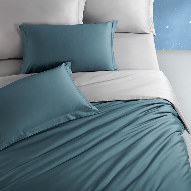 洁玉抗菌纯棉四件套60S套巾S 暮色海港 200*230cmDSF2-004高清大图