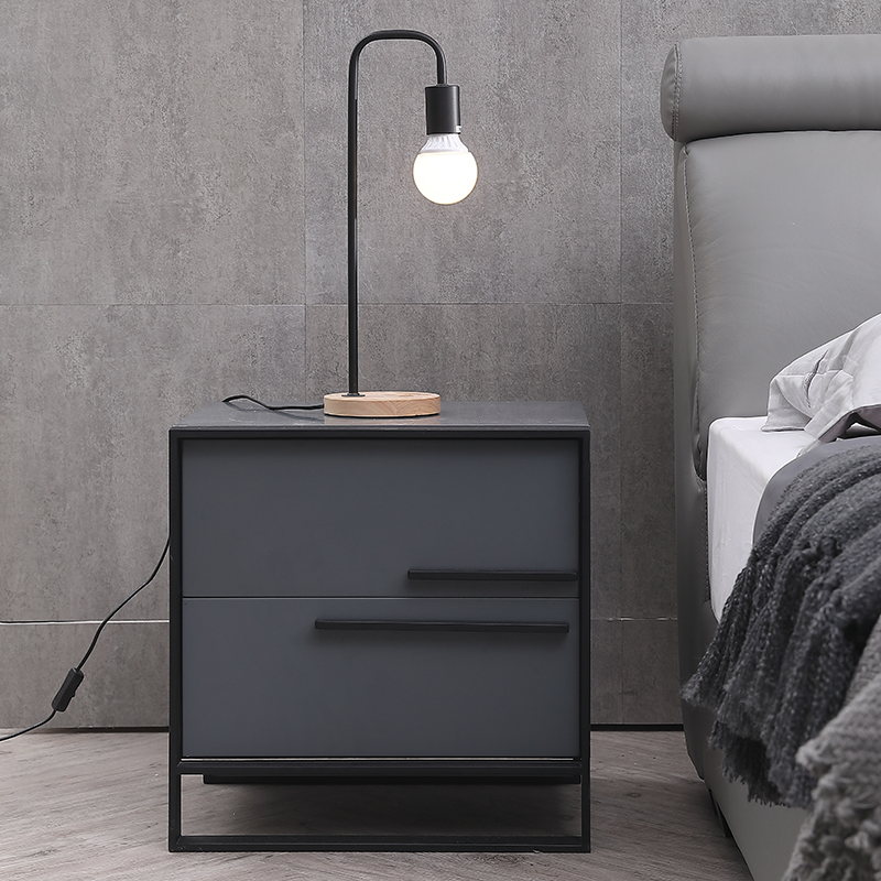 楚梵床头柜北欧不锈钢轻奢创意床头柜主卧时尚床边柜储物柜子简约现代