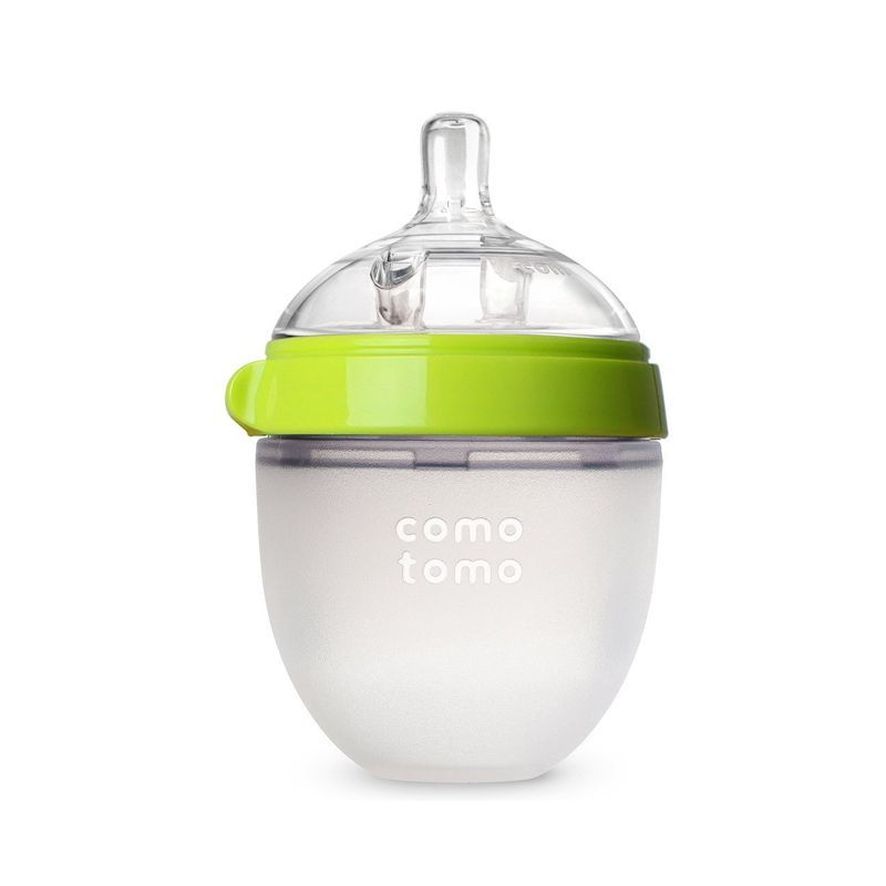 进口美国可么多么(como tomo)婴儿全硅胶宽口径防摔奶瓶 150ml 绿色