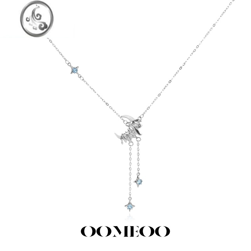 JiMi不掉色银银项链月亮流苏锁骨链原创小众高级清冷情人节礼物