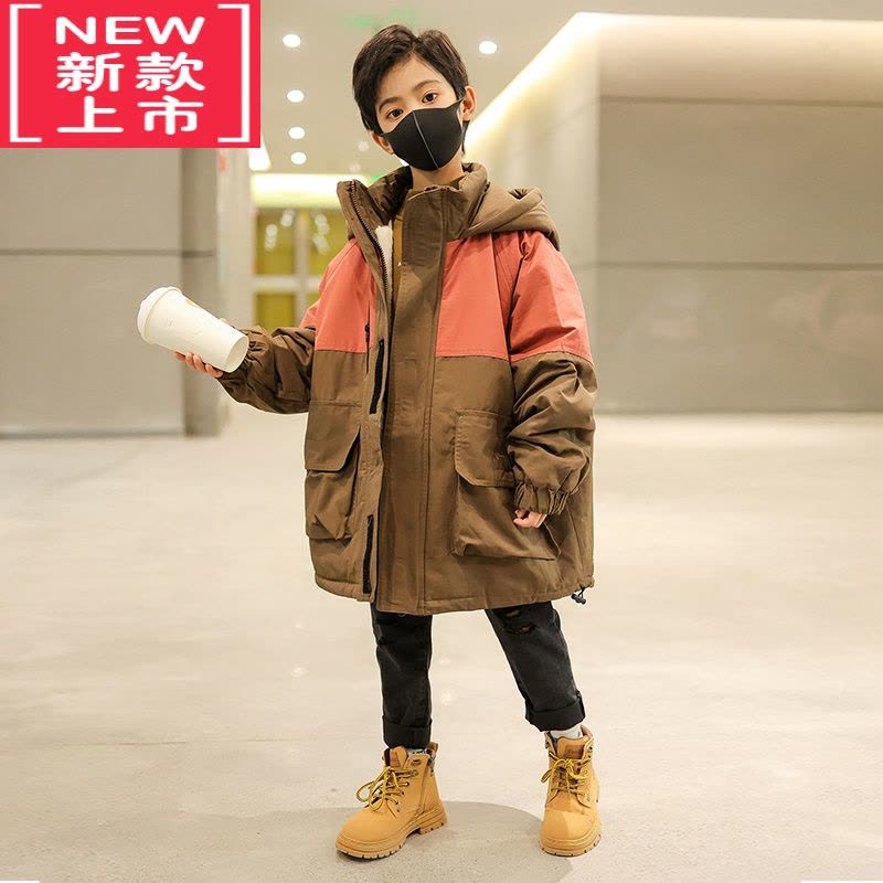 可莉允童装男童秋冬装洋气派克服棉服2022新款加绒加厚外套棉衣冬季款潮图片