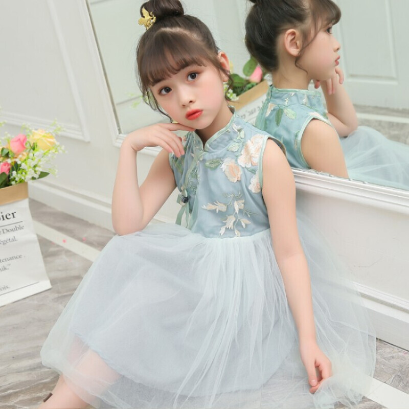 韩版5民族风6大童7仙洋气8岁公主纱裙子夏装儿童童装女孩长袖夏天衣服