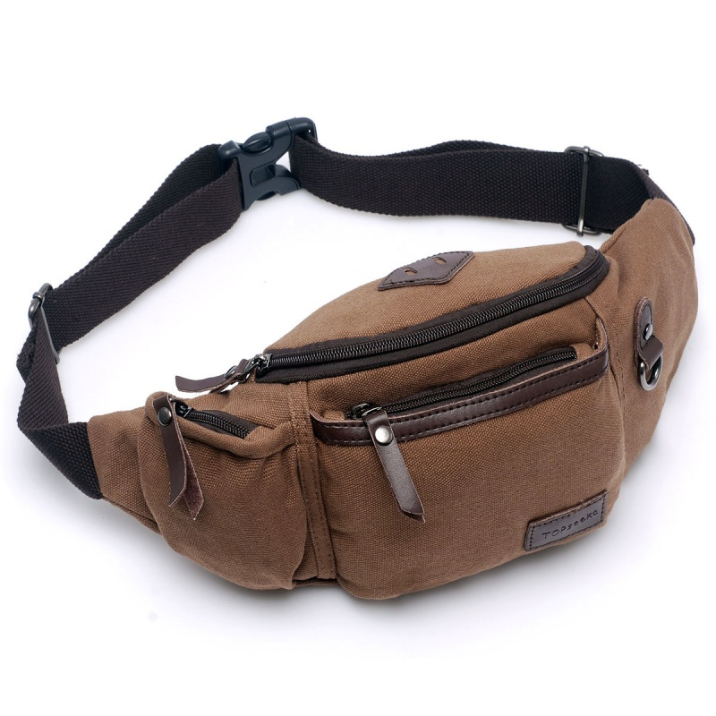 男士腰包胸包薄款夏天斜挎包两用帆布多功能青年潮男土休闲小包包
