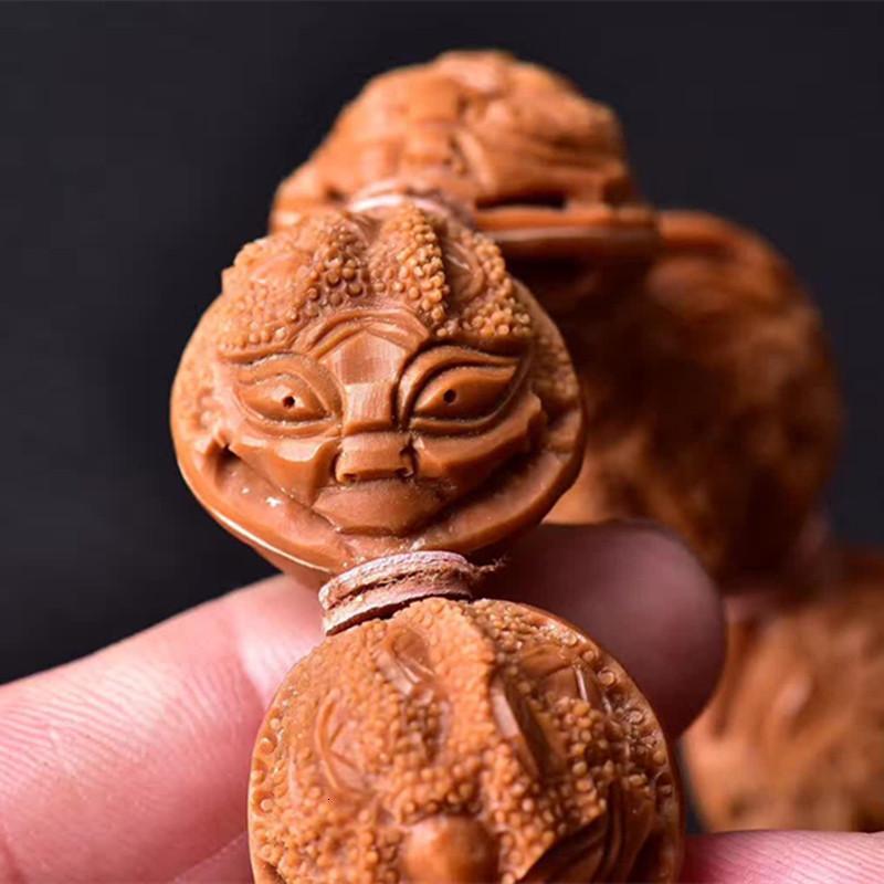 核核桃刻纯手工核桃刻金蟾手串手链文玩狮子头核桃送女朋友七夕情人节