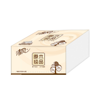 清风 抽纸 平板纸擦手纸原木纯品单层450张*1包抽取式卫生纸巾