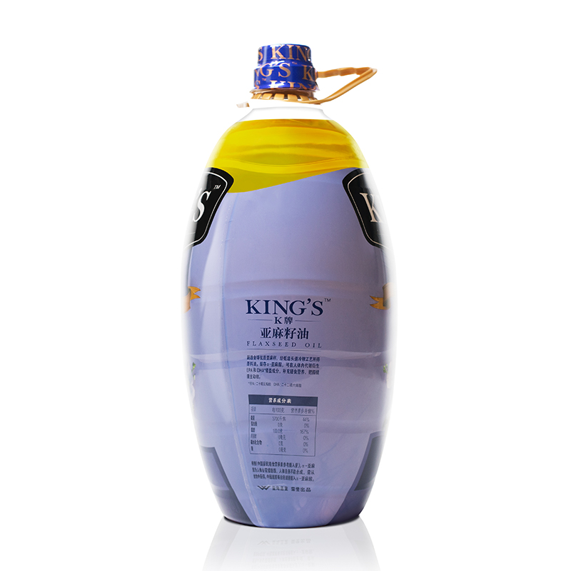 金龙鱼 KING’S 食用油 进口原料 初榨一级亚麻籽油5L