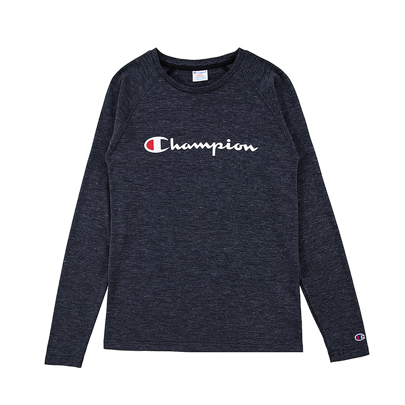 champion冠军秋冬新款男装草写logo纯棉长袖t恤打底衫c3jb402