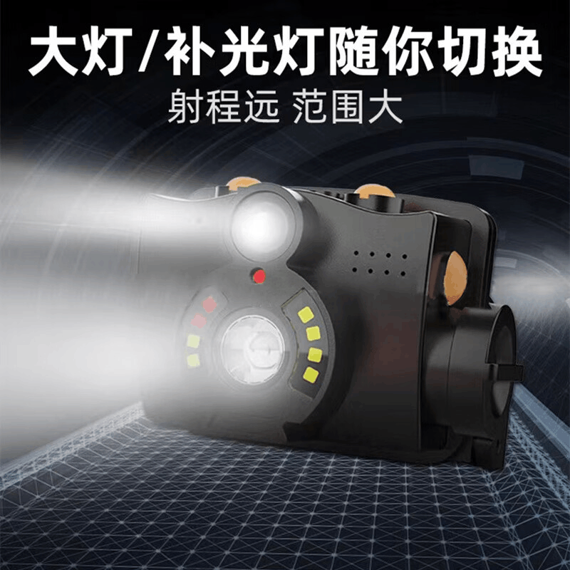 光源速照明GYS5135A多功能摄像头灯头戴式感应灯32G高清记录仪黑色图片