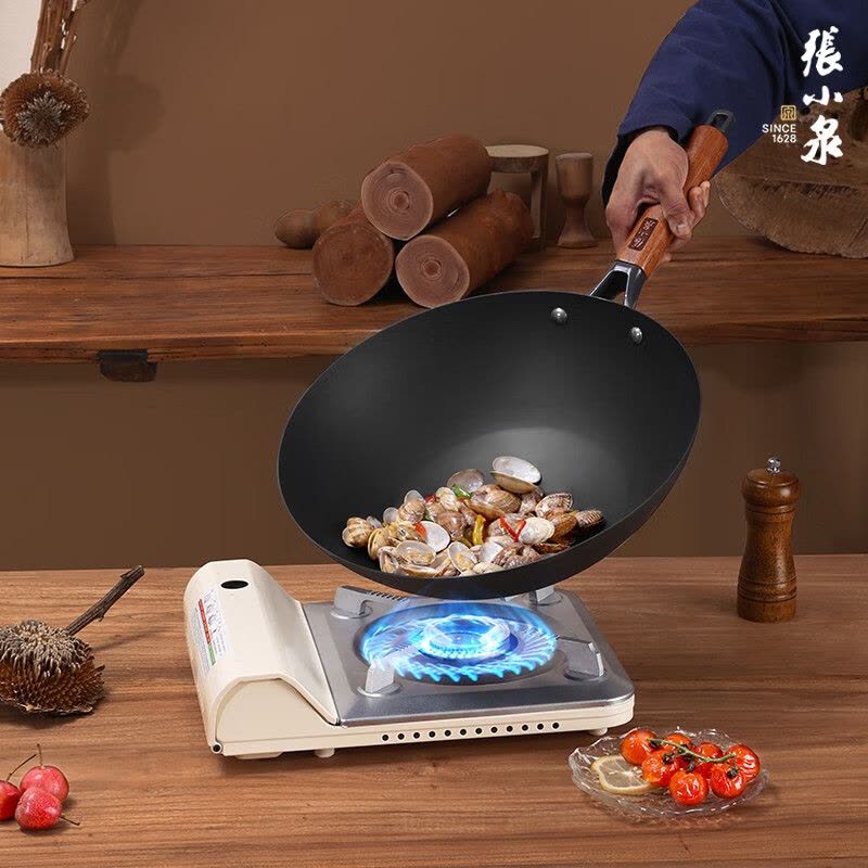 张小泉 炒锅 锅具 无涂层锅具真不锈精铁炒锅燃气专用炒菜锅 铁锅 C31780100古法精旋铁锅 32cm图片