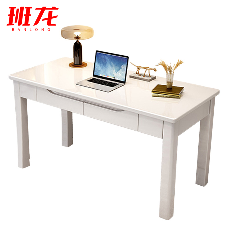 班龙学习桌1.4米白色张高清大图
