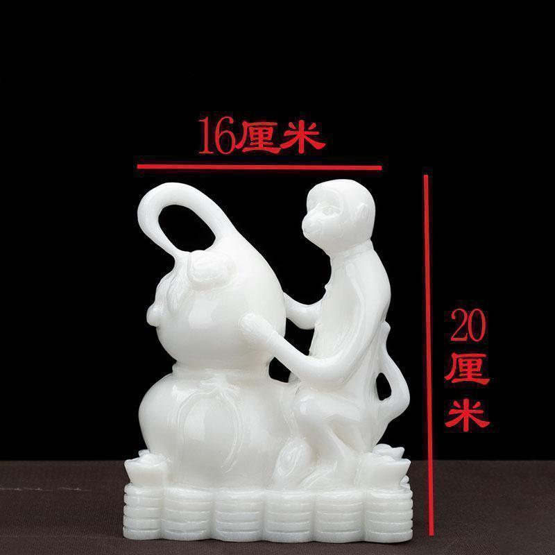 家柏饰(CORATED)玉石福禄猴禄仕途官运灵猴送福摆件玄关客厅摆设高清大图